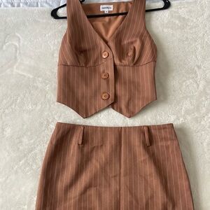 Superdown Vest and Mini Skirt Matching Set